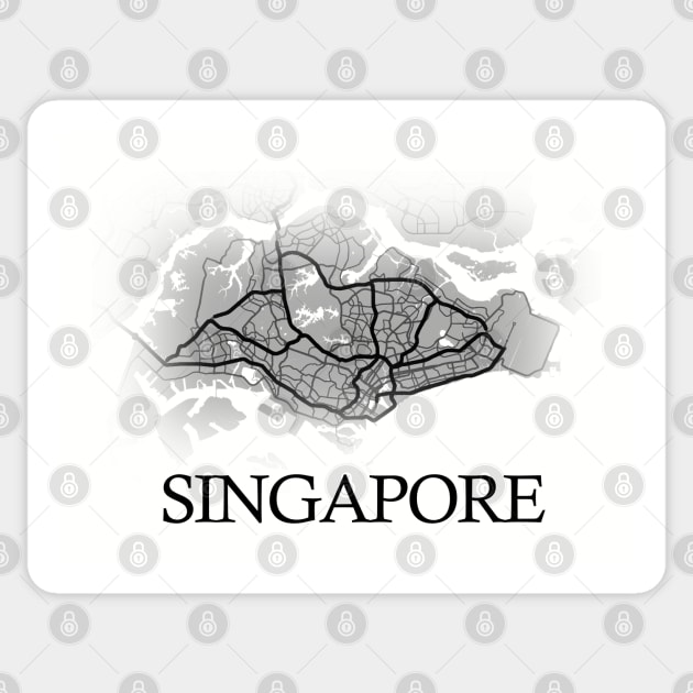 Singapore State Map - Cartography Artwork Sticker by SPAZE